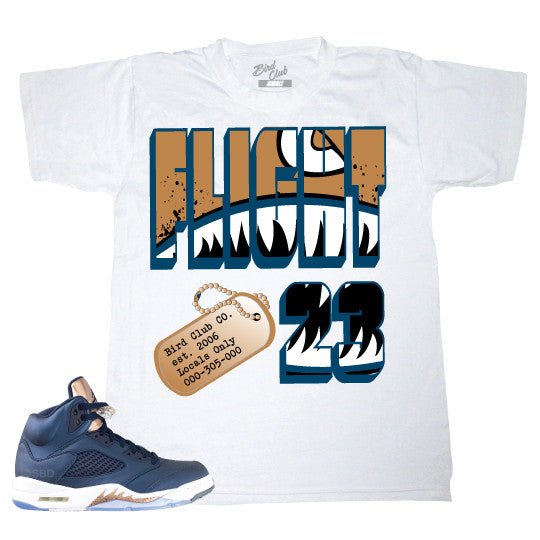 Air Jordan 5 Obsidian/Bronze release info and Sneaker Tee to match by Bird Club - Sneaker Tees to match Air Jordan Sneakers