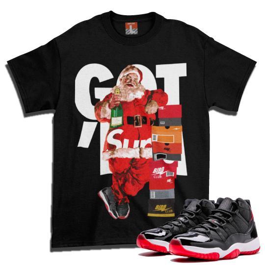 Matching Air Jordan Retro "Bred" 11 Sneaker Tees - Sneaker Tees to match Air Jordan Sneakers