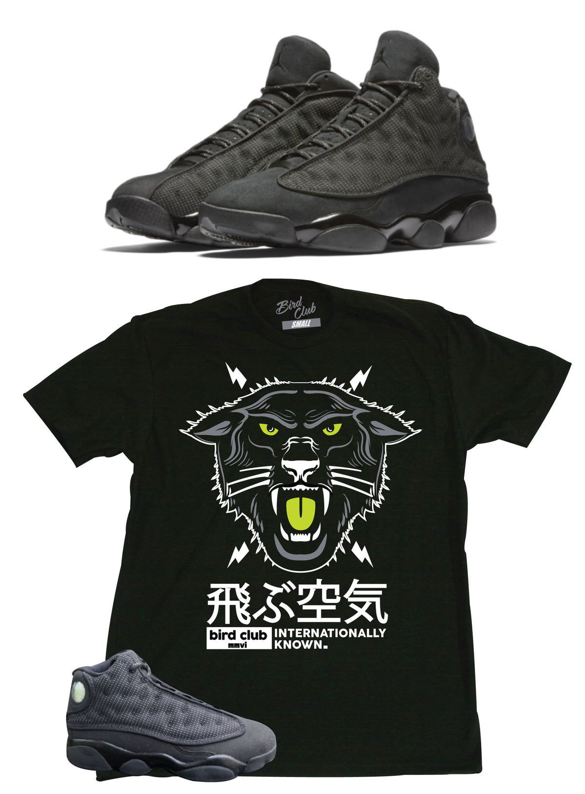 BLACK CAT 13'S Release information and Sneaker Tee to match - Sneaker Tees to match Air Jordan Sneakers