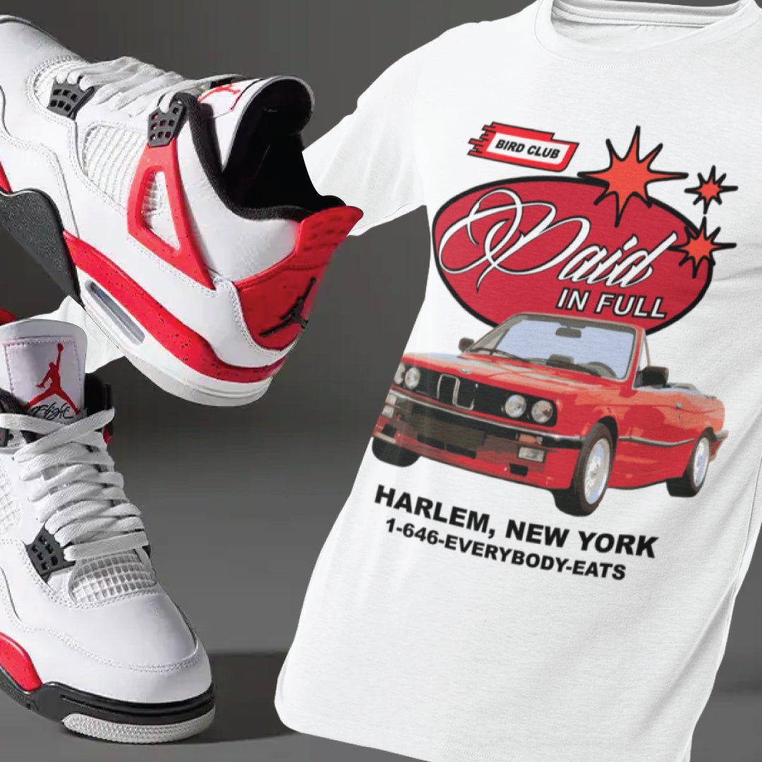 WHAT TO WEAR WITH YOUR RETRO 4 "RED CEMENT" JORDANS - Sneaker Tees to match Air Jordan Sneakers