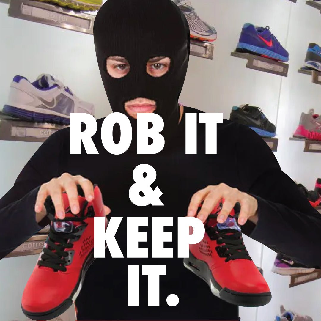Rob It & Keep It..Paris Sneaker Store Challenges Customers to attempt to Jack a pair as French Olympian Posts Up as Security Guard. - Sneaker Tees to match Air Jordan Sneakers