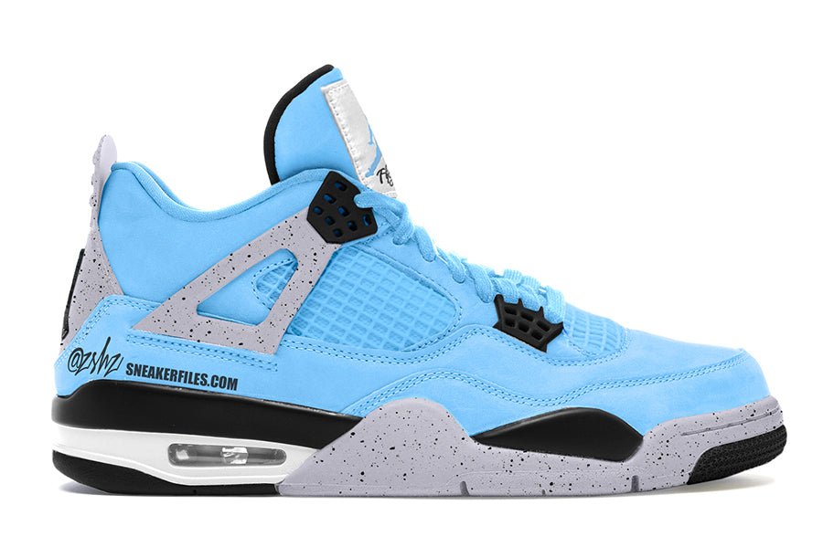Air Jordan 4 “University Blue” with Splatter Release Date and Sneaker Tees to match - Sneaker Tees to match Air Jordan Sneakers