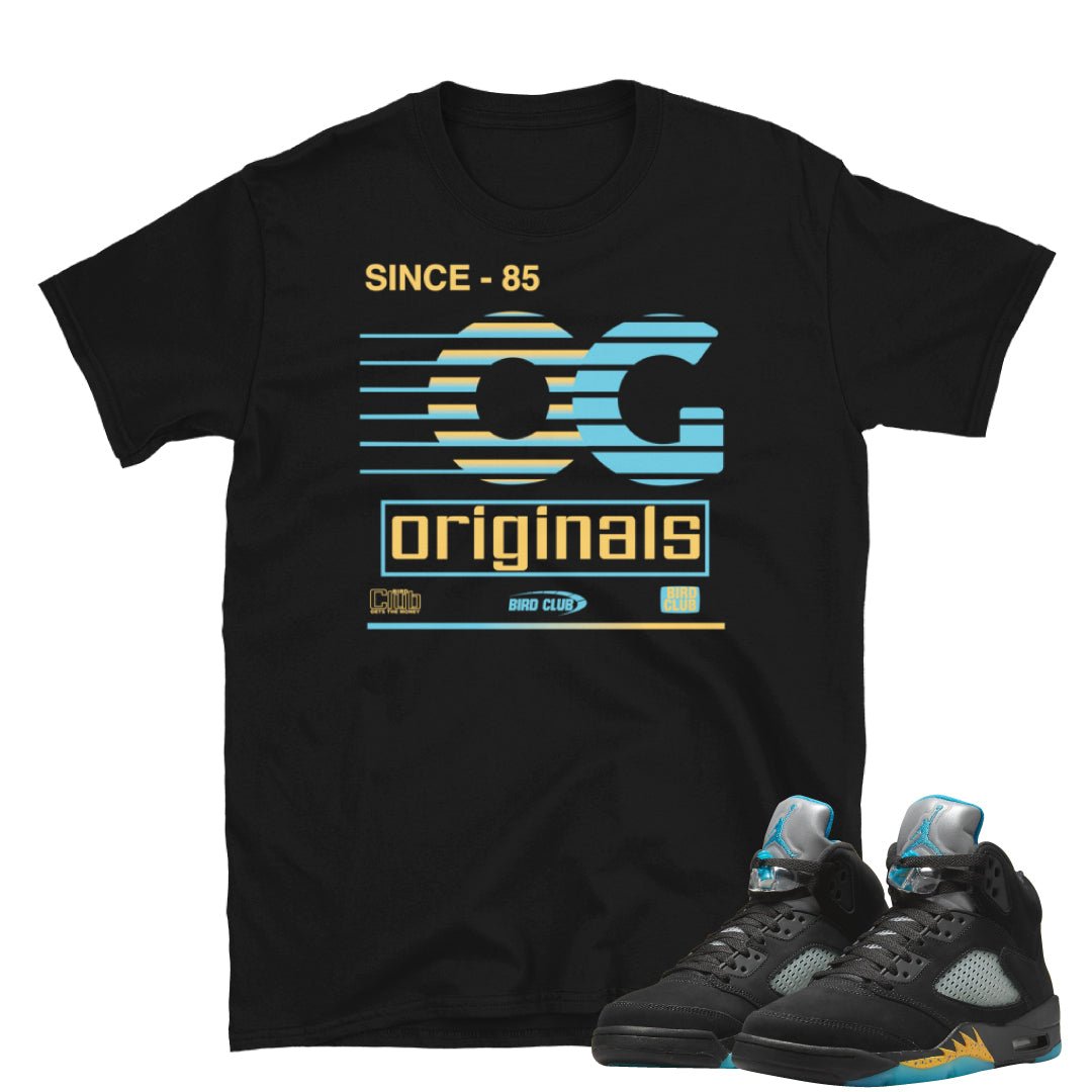 Retro 5 Aqua Shirt - Sneaker Tees to match Air Jordan Sneakers