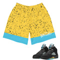 Retro 5 Aqua Shorts - Sneaker Tees to match Air Jordan Sneakers