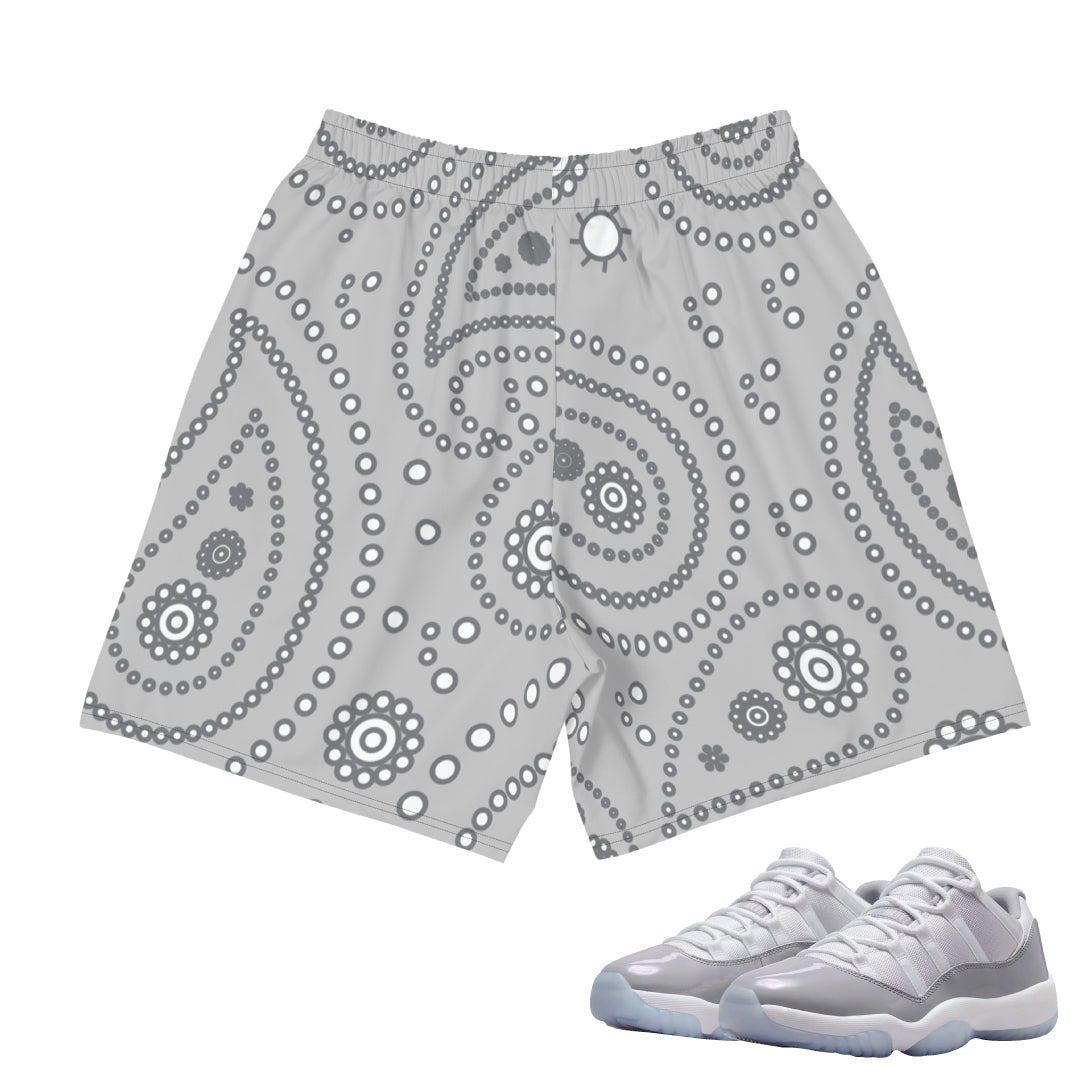 Retro 11 Low Cement Grey Paisley Shorts - Sneaker Tees to match Air Jordan Sneakers