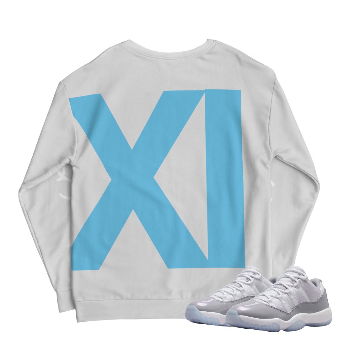 Retro 11 Low Cement Grey XI Sweatshirt - Sneaker Tees to match Air Jordan Sneakers