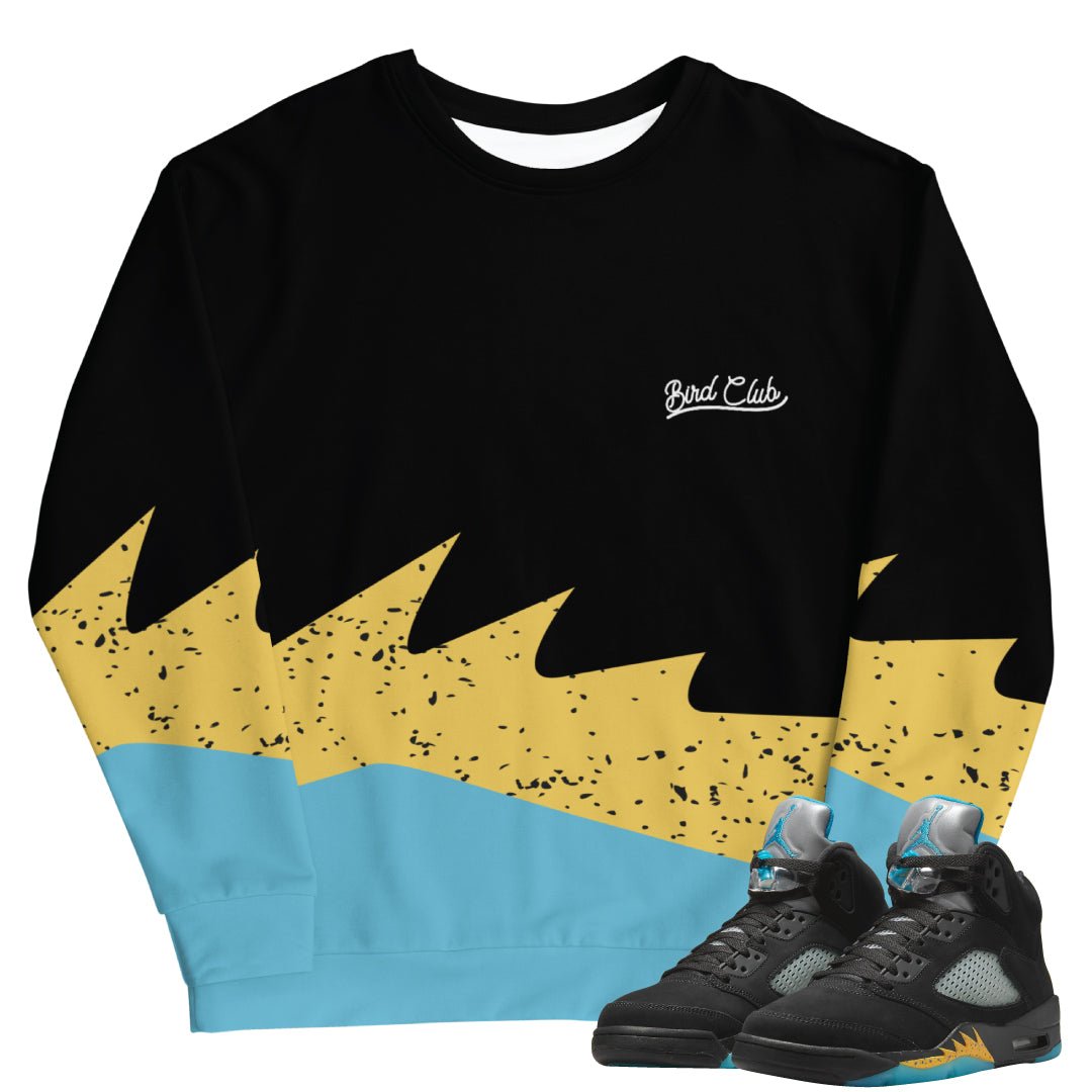 Retro 5 Aqua Sweatshirt - Sneaker Tees to match Air Jordan Sneakers