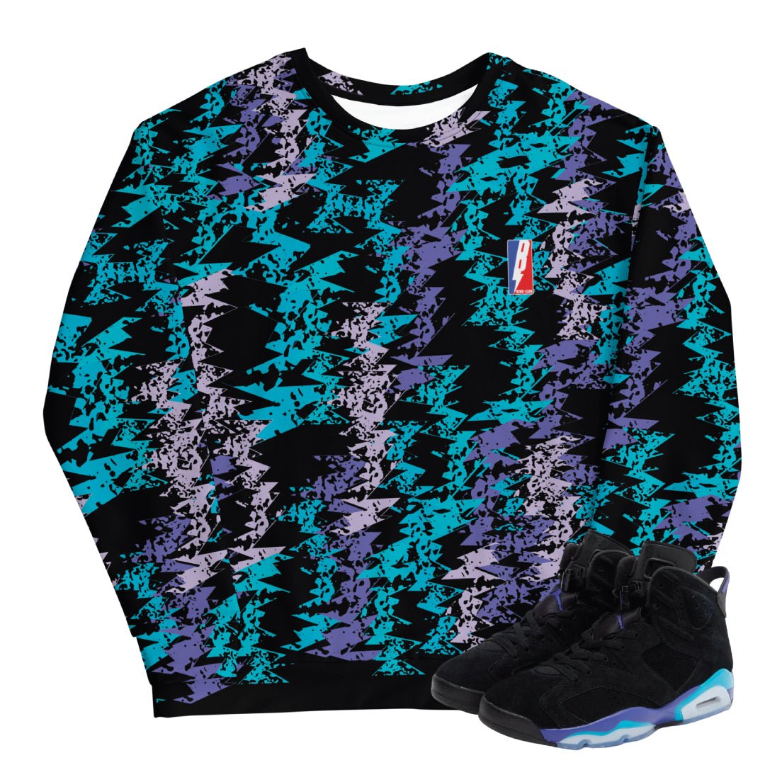 RETRO 6 AQUA BARCELONA SWEATSHIRT - Sneaker Tees to match Air Jordan Sneakers