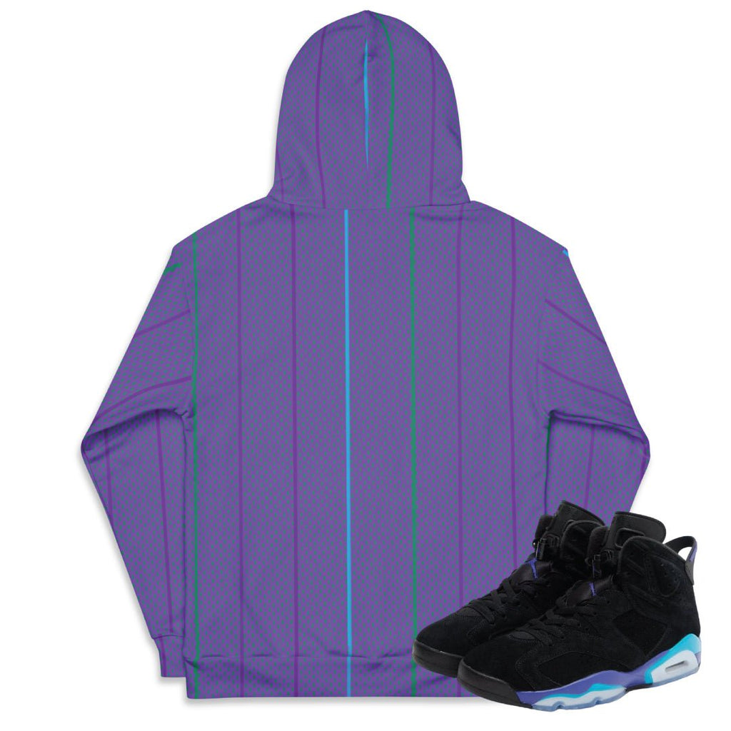 RETRO 6 AQUA HORNETS HOODIE - Sneaker Tees to match Air Jordan Sneakers