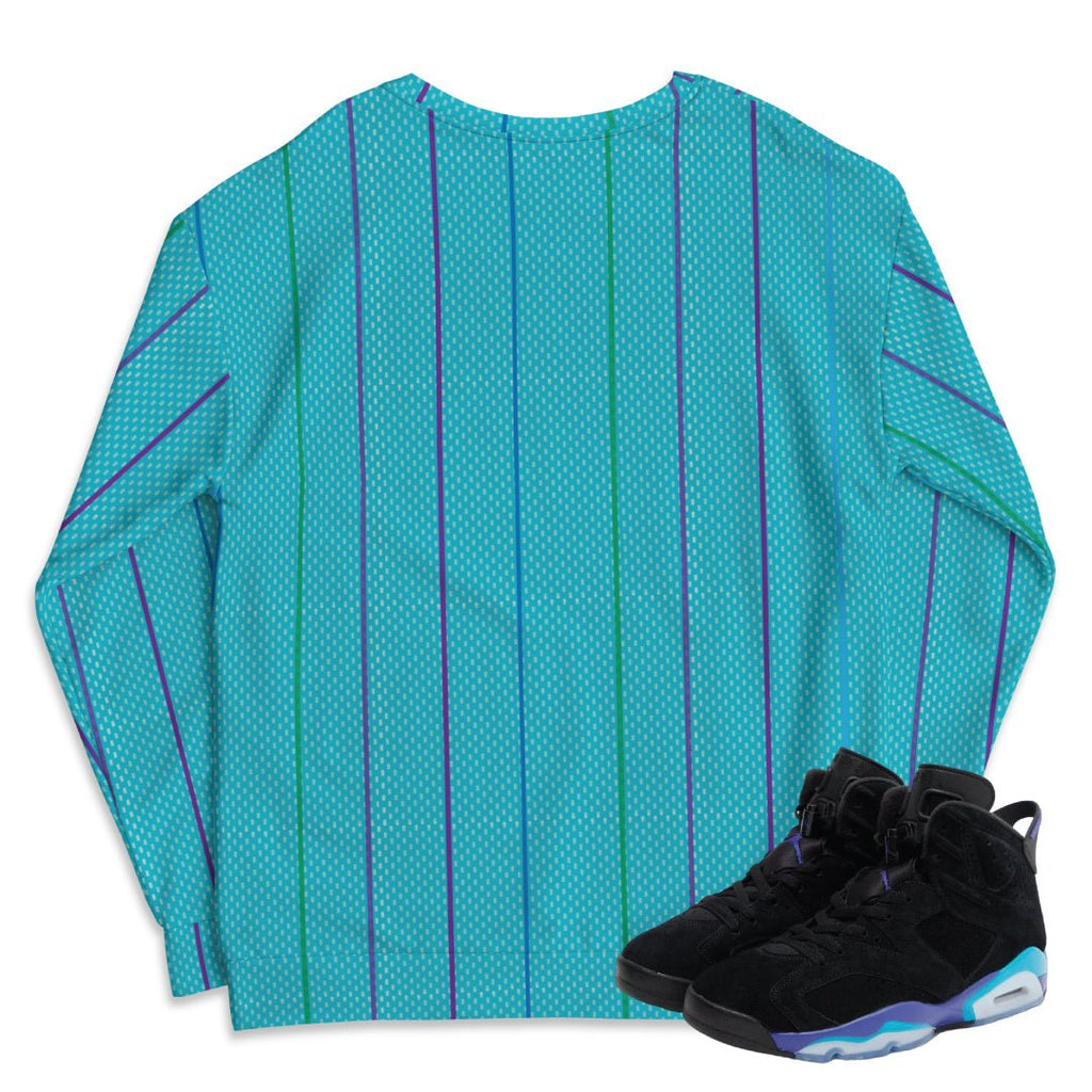 RETRO 6 AQUA HORNETS SWEATSHIRT - Sneaker Tees to match Air Jordan Sneakers