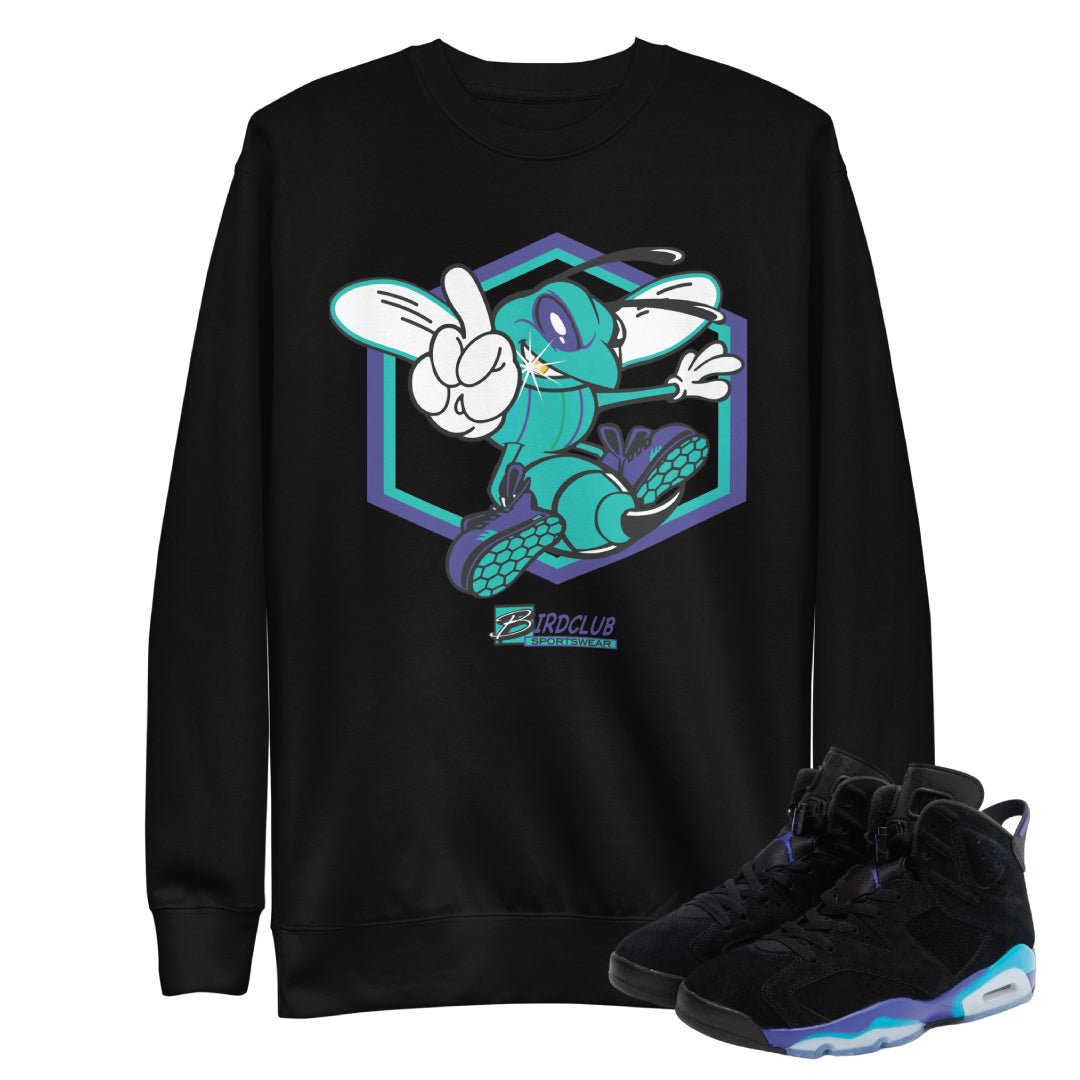 RETRO 6 AQUA HORNETS SWEATSHIRT - Sneaker Tees to match Air Jordan Sneakers