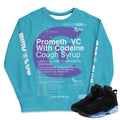 RETRO 6 AQUA BLURRED SWEATSHIRT - Sneaker Tees to match Air Jordan Sneakers