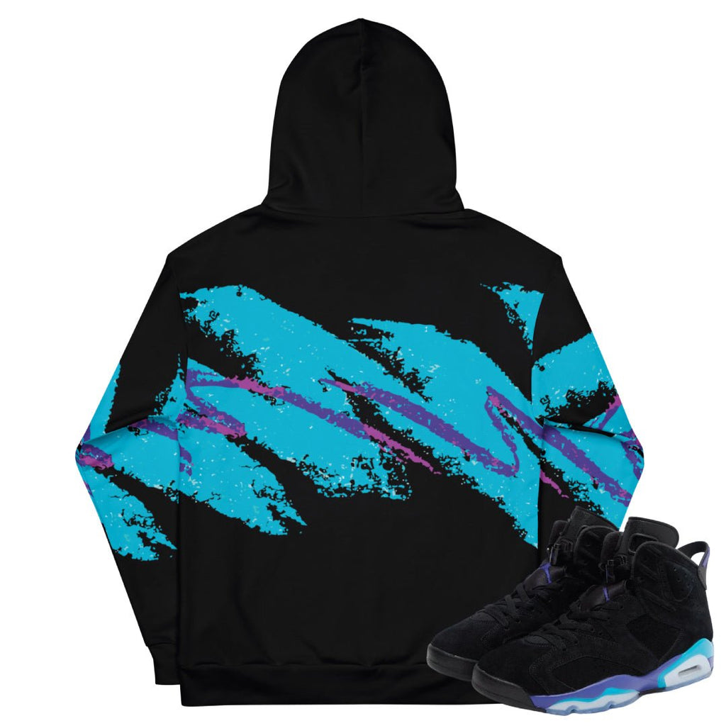 RETRO 6 AQUA RETRO SPLASH HOODIE - Sneaker Tees to match Air Jordan Sneakers