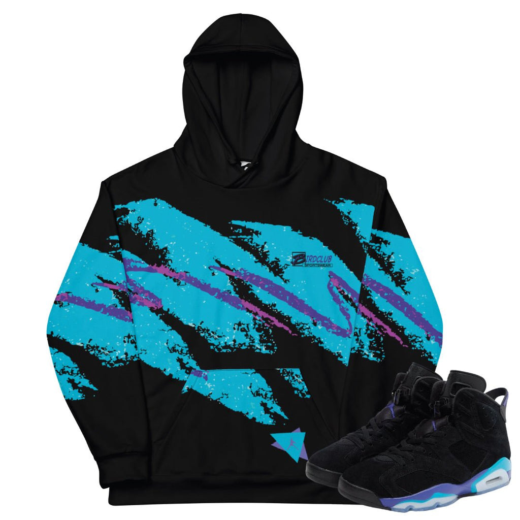 RETRO 6 AQUA RETRO SPLASH HOODIE - Sneaker Tees to match Air Jordan Sneakers
