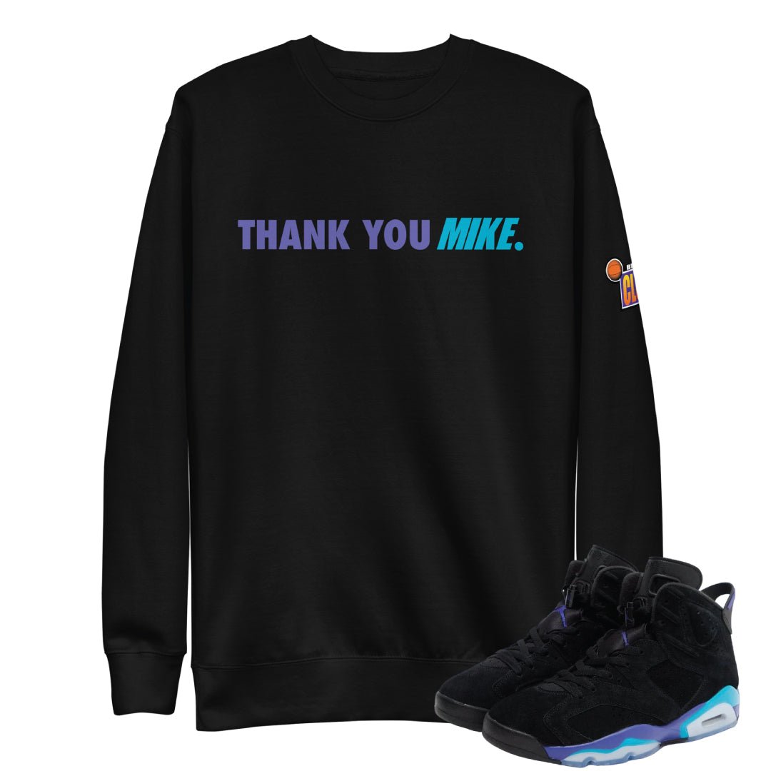RETRO 6 AQUA BUILT THANK YOU SWEATSHIRT - Sneaker Tees to match Air Jordan Sneakers