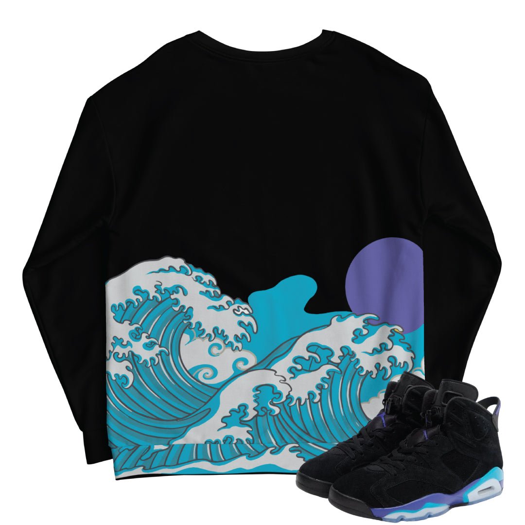 RETRO 6 AQUA WAVY SWEATSHIRT - Sneaker Tees to match Air Jordan Sneakers