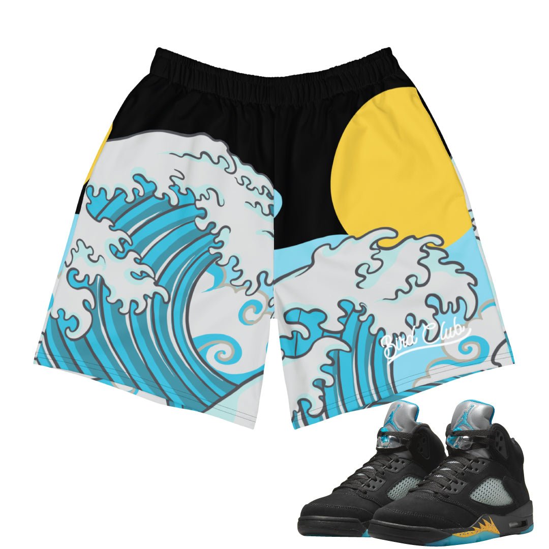 Retro 5 Aqua Shorts - Sneaker Tees to match Air Jordan Sneakers