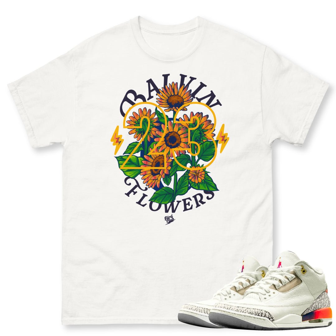 Retro 3 J. Balvin Medellin Sunsets Sunflower Shirt - Sneaker Tees to match Air Jordan Sneakers