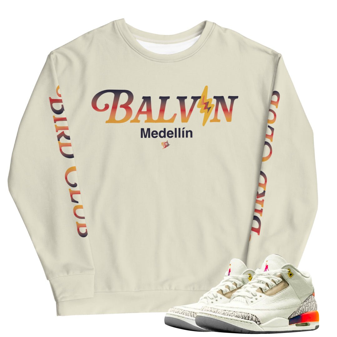 Retro 3 J.Balvin Bolt Sweatshirt - Sneaker Tees to match Air Jordan Sneakers