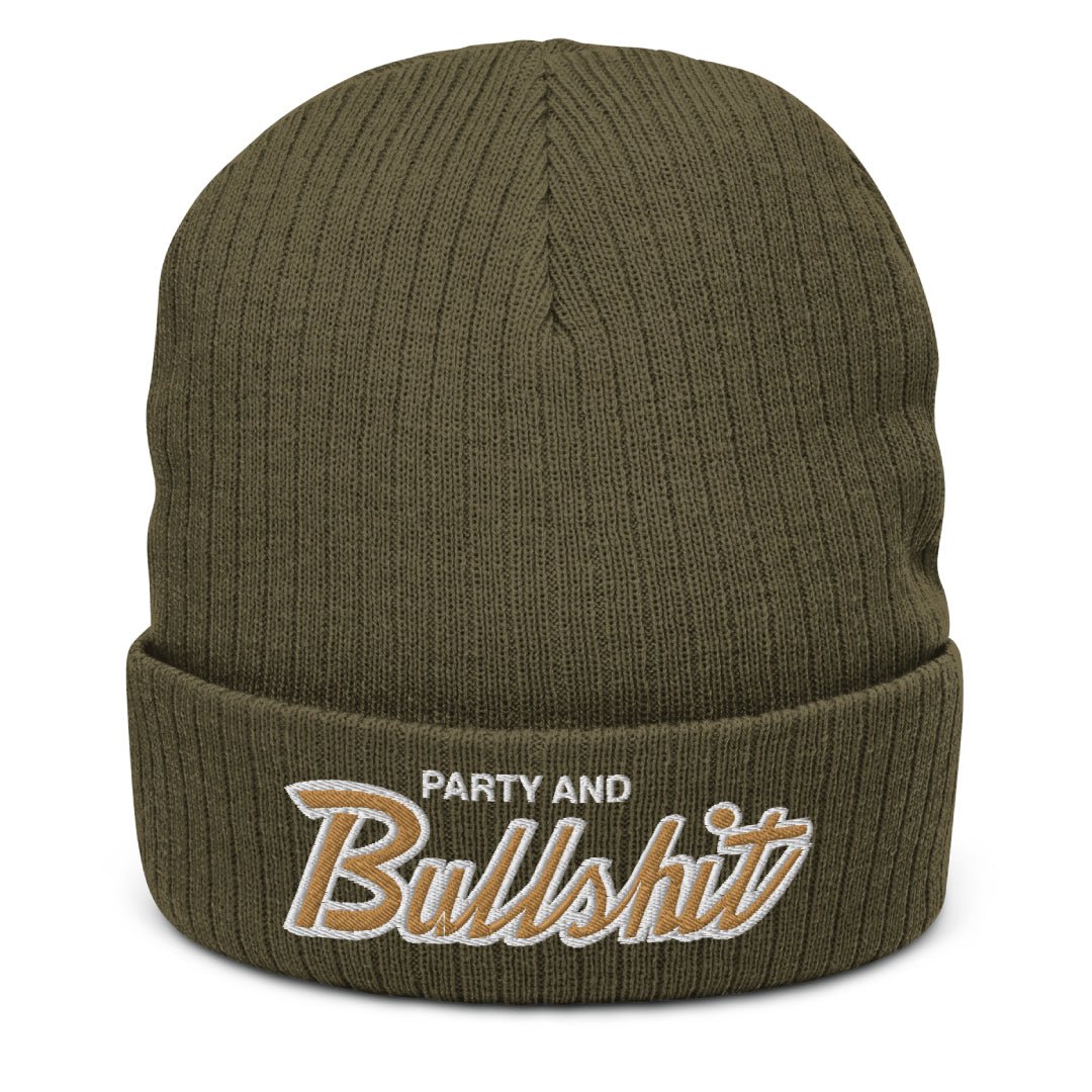 RETRO 4 OLIVE "PARTY & BULLSH*T" BEENIE - Sneaker Tees to match Air Jordan Sneakers
