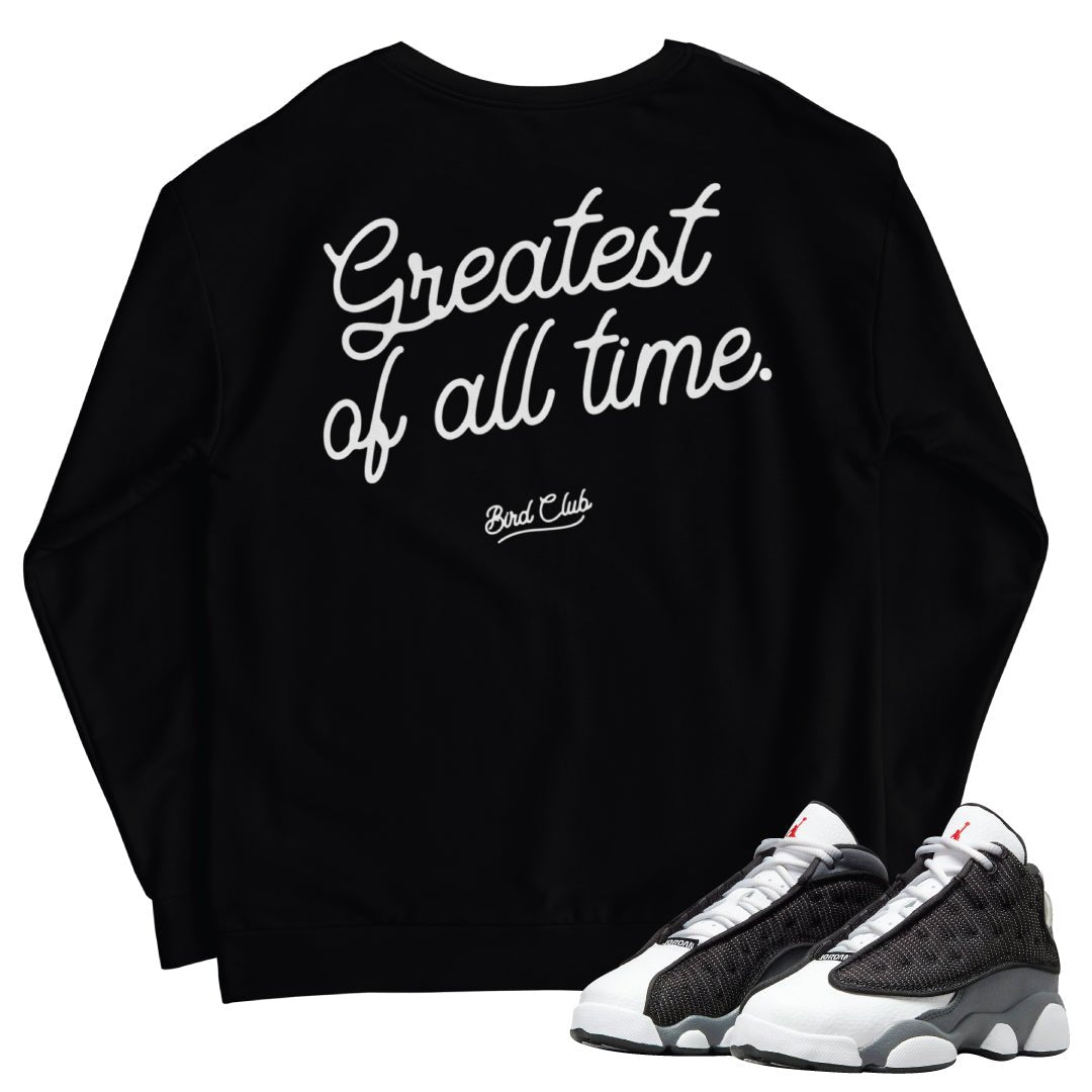 Retro 13 Black Big Face Sweatshirt - Sneaker Tees to match Air Jordan Sneakers