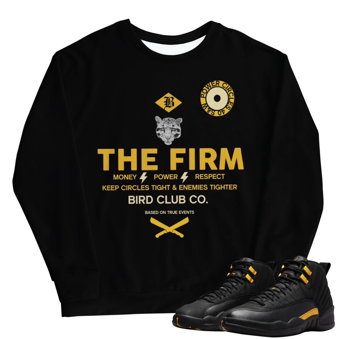 Retro 12 Black Taxi Firm Sweatshirt - Sneaker Tees to match Air Jordan Sneakers