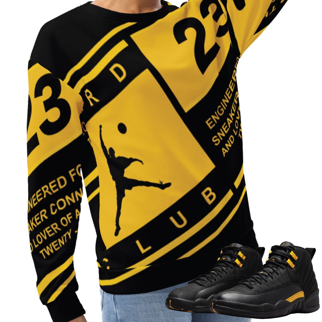 Retro 12 Black Taxi Sweatshirt - Sneaker Tees to match Air Jordan Sneakers