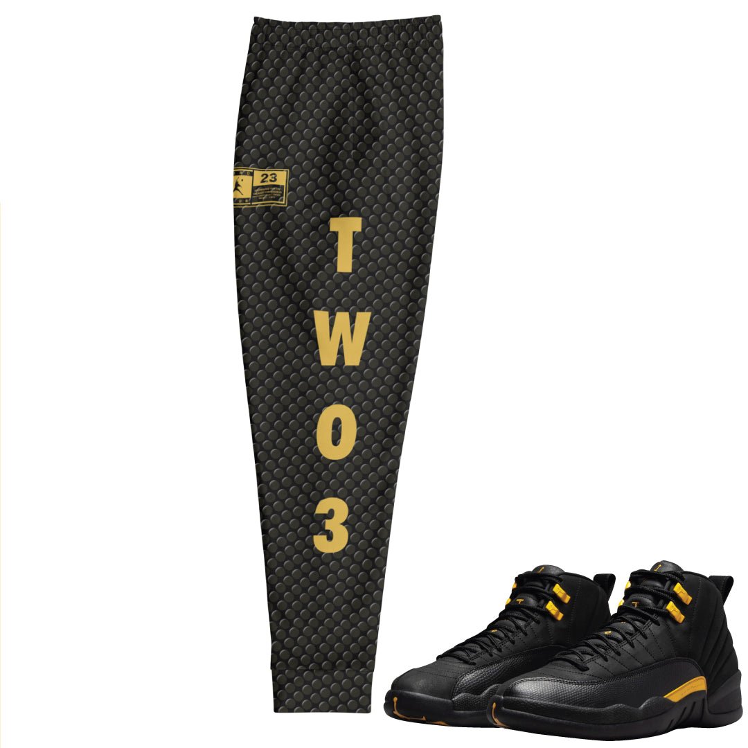 Retro 12 Black Taxi textured Joggers - Sneaker Tees to match Air Jordan Sneakers