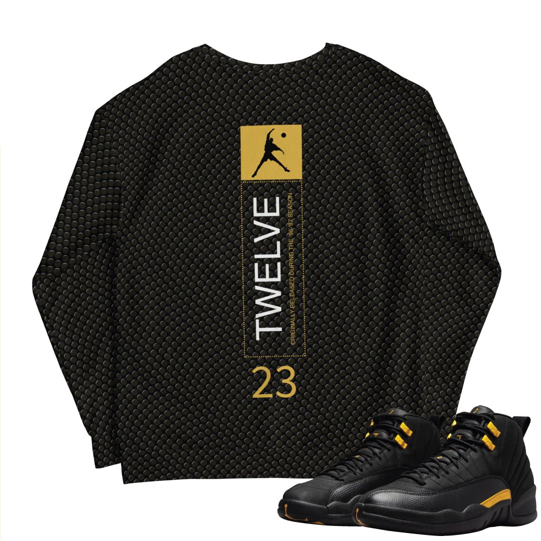 Retro 12 Black Taxi Crown Sweatshirt - Sneaker Tees to match Air Jordan Sneakers