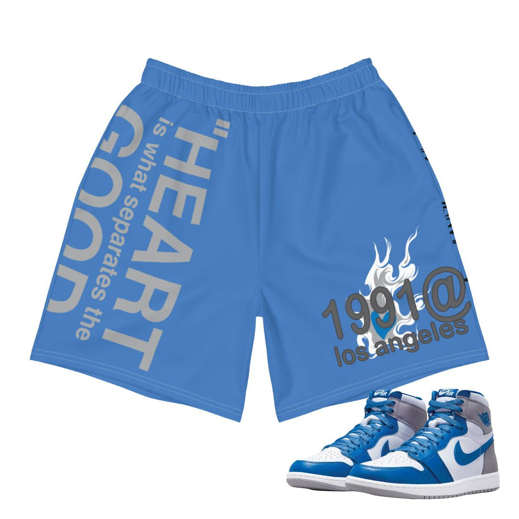 Retro 1 True Blue Championship Shorts - Sneaker Tees to match Air Jordan Sneakers