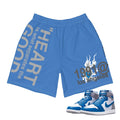 Retro 1 True Blue Championship Shorts - Sneaker Tees to match Air Jordan Sneakers
