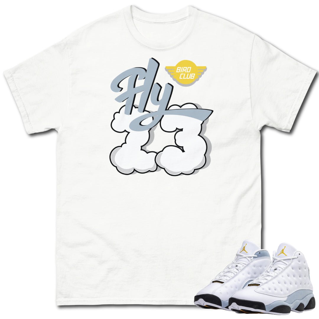Retro 13 Blue Grey Fly 23 Shirt - Sneaker Tees to match Air Jordan Sneakers