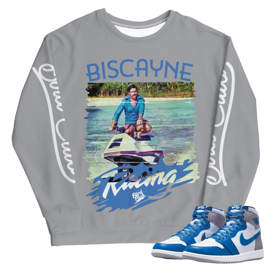 Retro 1 True Blue Pablo Sweater - Sneaker Tees to match Air Jordan Sneakers