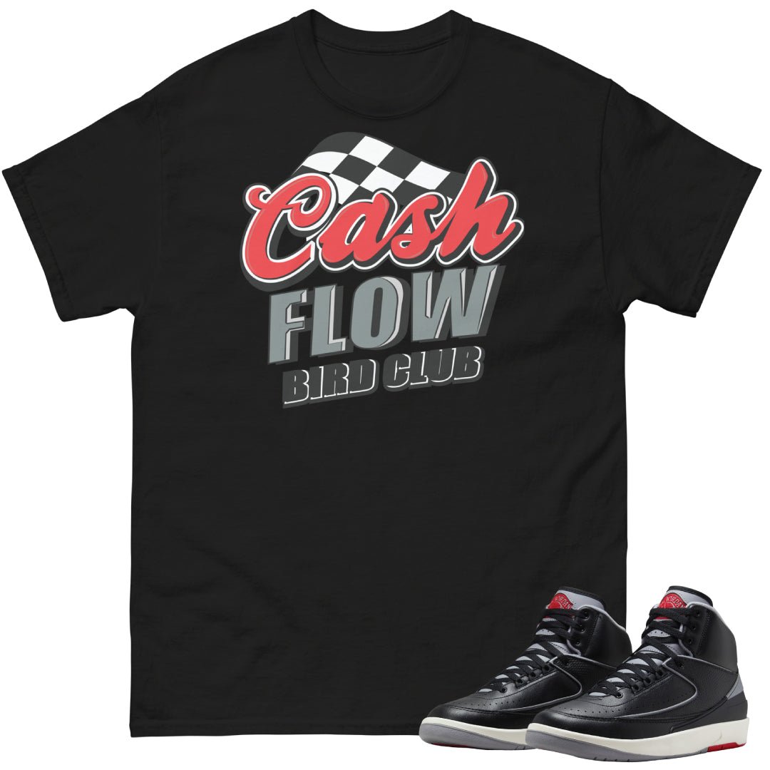 RETRO 2 BLACK CEMENT CASH FLOW SHIRT - Sneaker Tees to match Air Jordan Sneakers