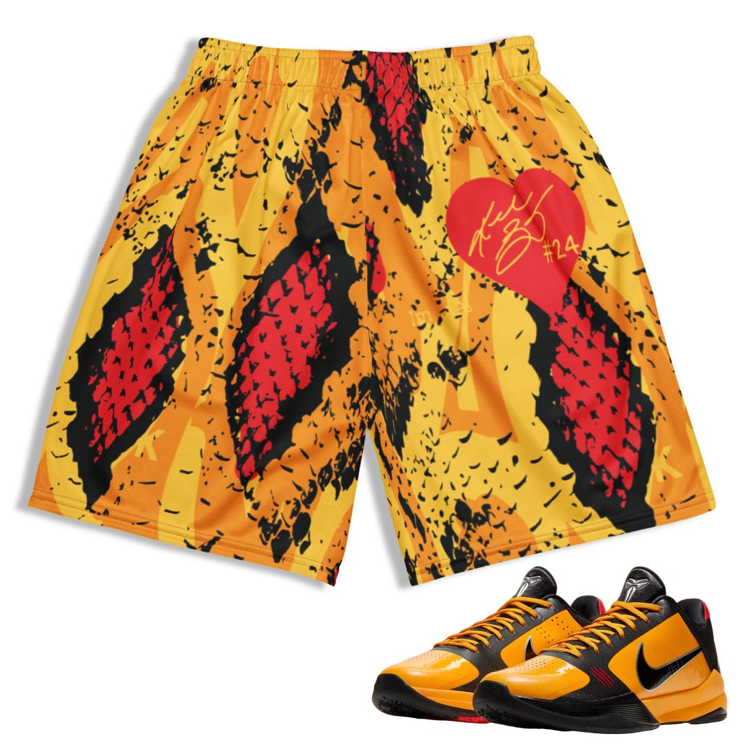 Kobe 5 Protro 'Bruce Lee' Mamba Shorts - Sneaker Tees to match Air Jordan Sneakers