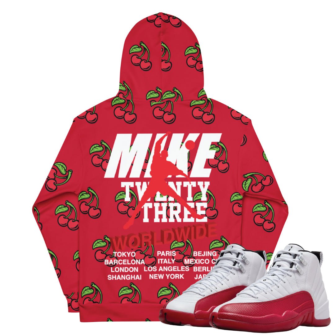 Retro 12 Cherry Hoodie - Sneaker Tees to match Air Jordan Sneakers