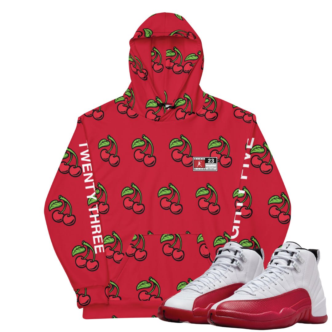 Retro 12 Cherry Hoodie - Sneaker Tees to match Air Jordan Sneakers