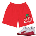 Retro 12 Cherry Shorts - Sneaker Tees to match Air Jordan Sneakers