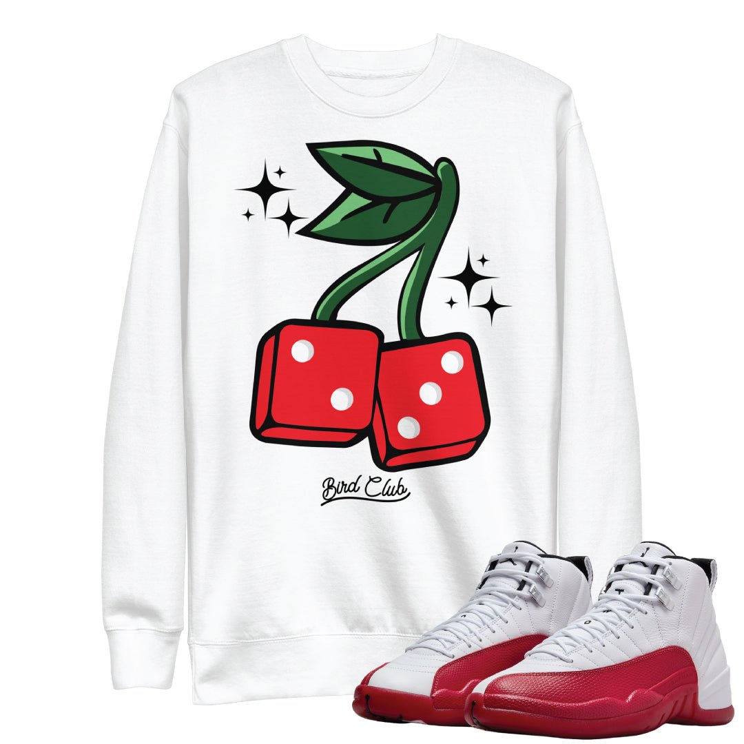 Retro 12 Cherry Dice Sweatshirt - Sneaker Tees to match Air Jordan Sneakers