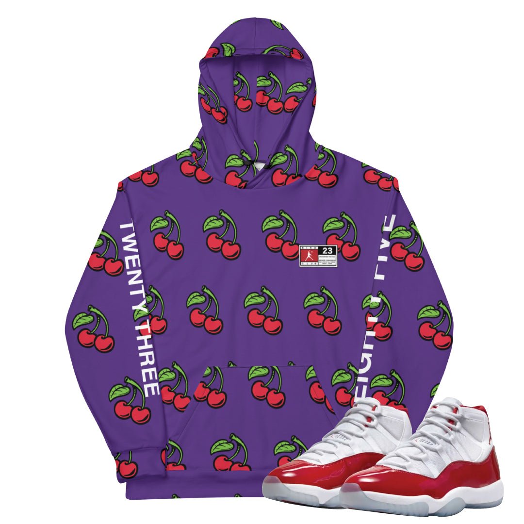 Retro 11 Cherry Red Hoodie - Sneaker Tees to match Air Jordan Sneakers