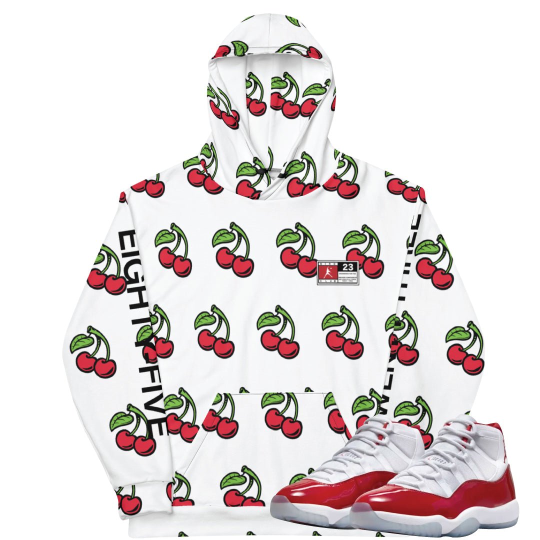 Retro 11 Cherry Red Hoodie - Sneaker Tees to match Air Jordan Sneakers