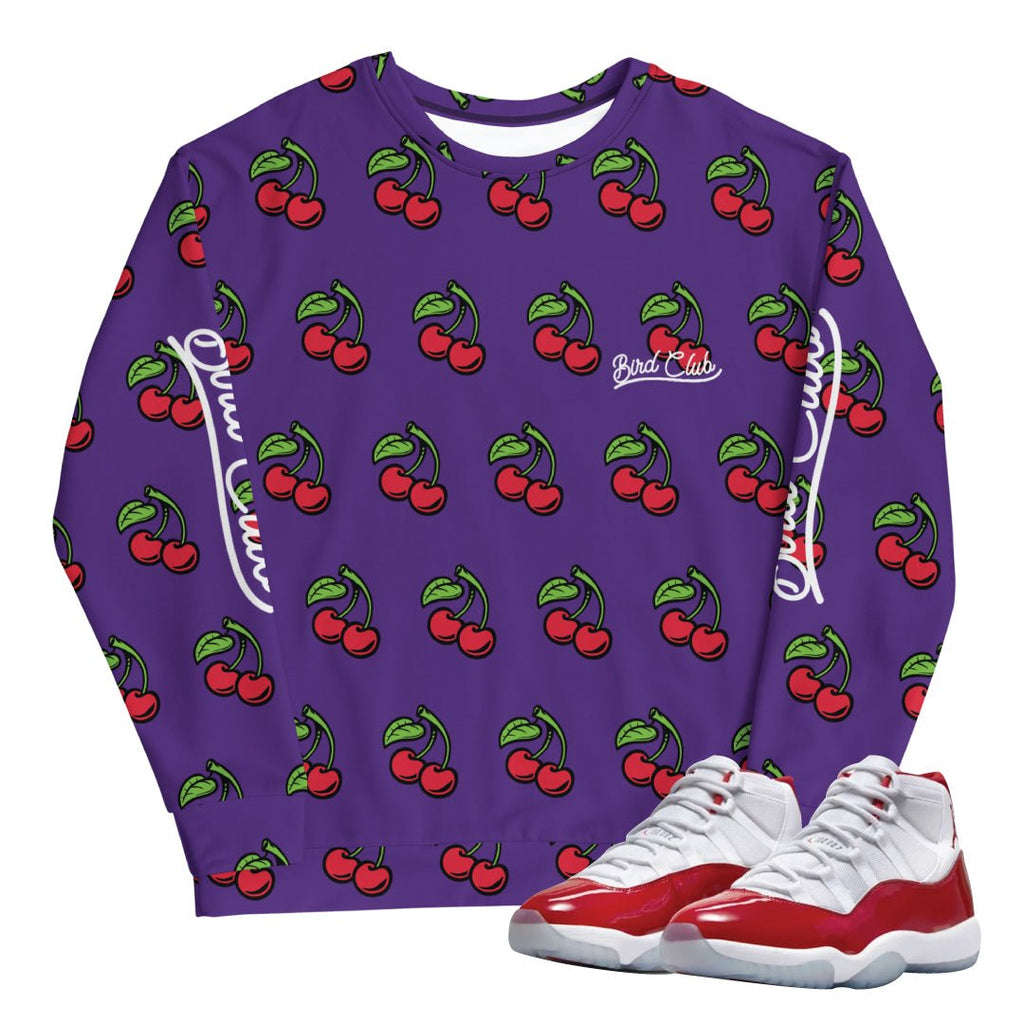 Retro 11 Cherry Sweatshirt - Sneaker Tees to match Air Jordan Sneakers