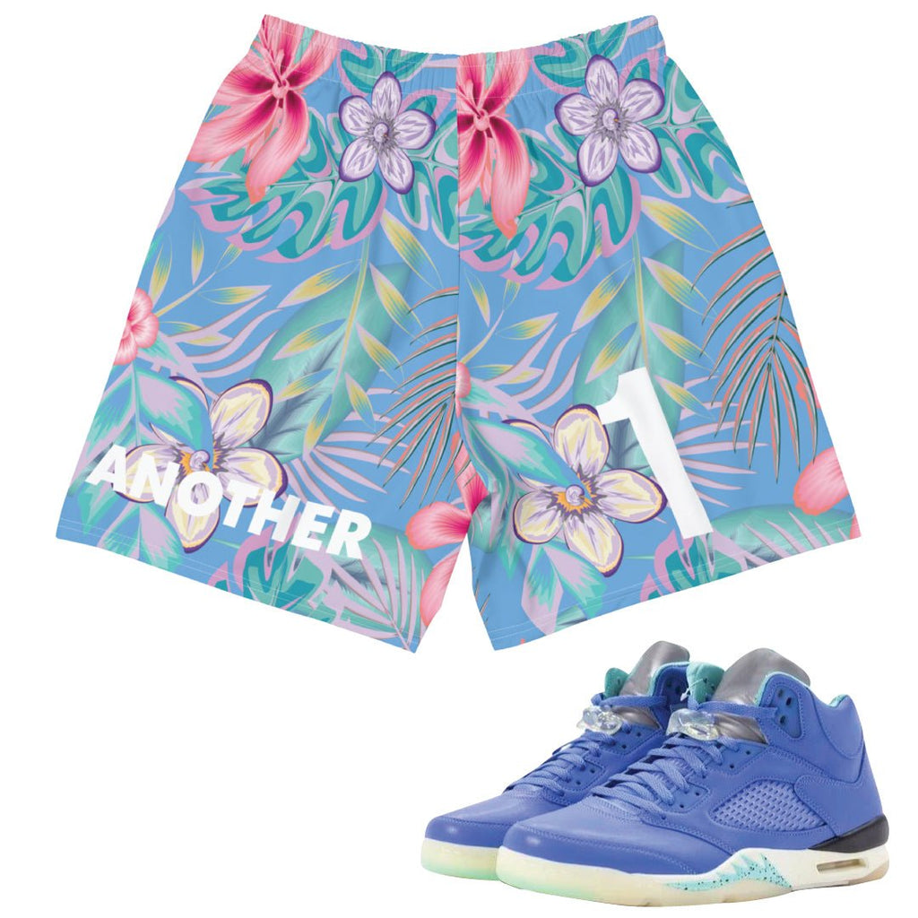 Retro 5 "We The Best" Matching Tropical Dade Shorts - Sneaker Tees to match Air Jordan Sneakers