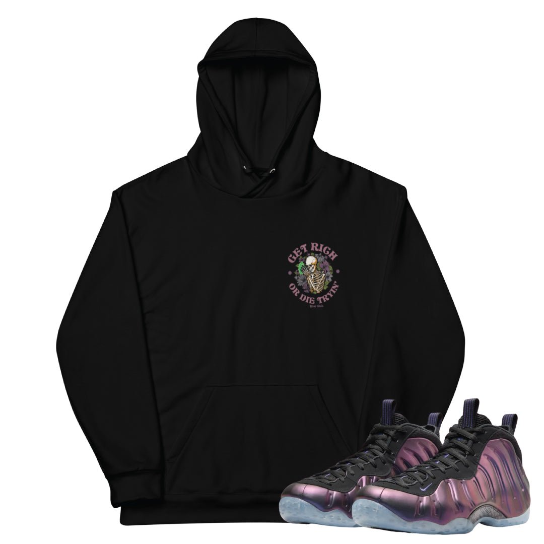 Air Foamposite One Eggplant "Get Rich" Hoodie - Sneaker Tees to match Air Jordan Sneakers