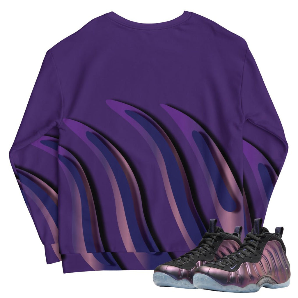 Air Foamposite One Eggplant Sweatshirt - Sneaker Tees to match Air Jordan Sneakers