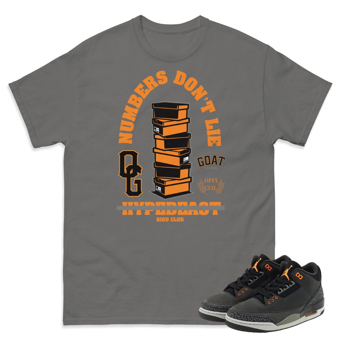 Retro 3 Fear Numbers Don't Lie Shirt - Sneaker Tees to match Air Jordan Sneakers