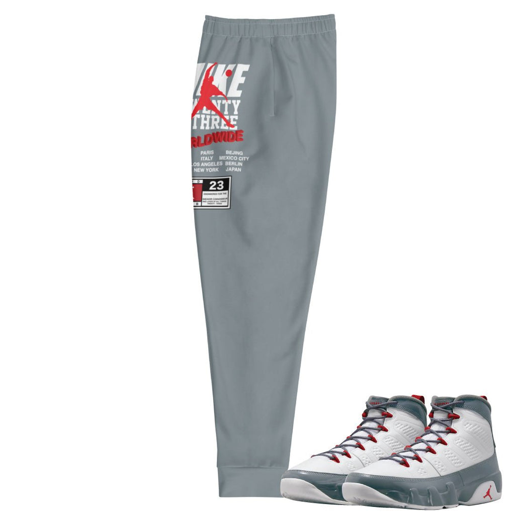 Retro 9 Fire Red Joggers - Sneaker Tees to match Air Jordan Sneakers