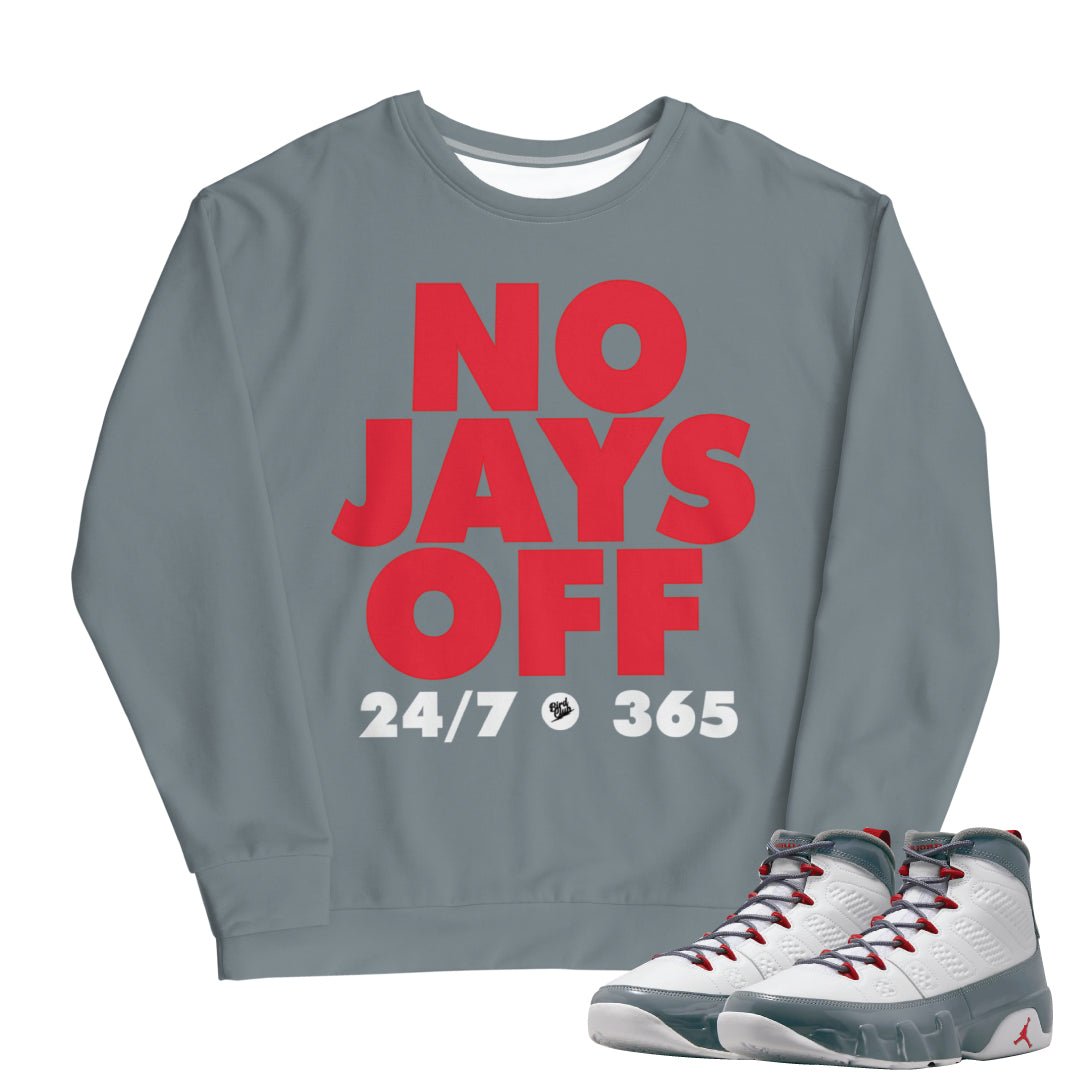 Retro 9 Fire Red Sweatshirt - Sneaker Tees to match Air Jordan Sneakers