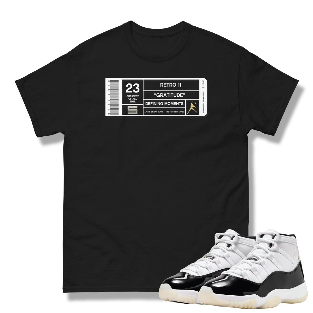 Retro 11 "Gratitude" Box Label Shirt - Sneaker Tees to match Air Jordan Sneakers