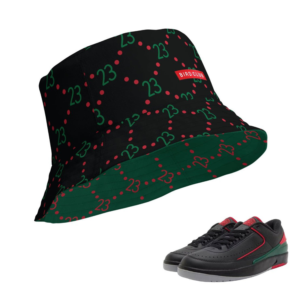 Retro 2 Low Christmas Gucci Reversible 23 Bucket - Sneaker Tees to match Air Jordan Sneakers